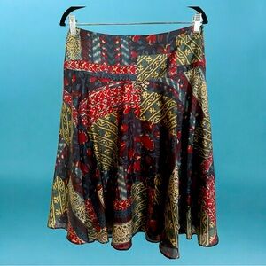 Ralph Lauren Patchwork A-Line Skirt Knee Length, size 4